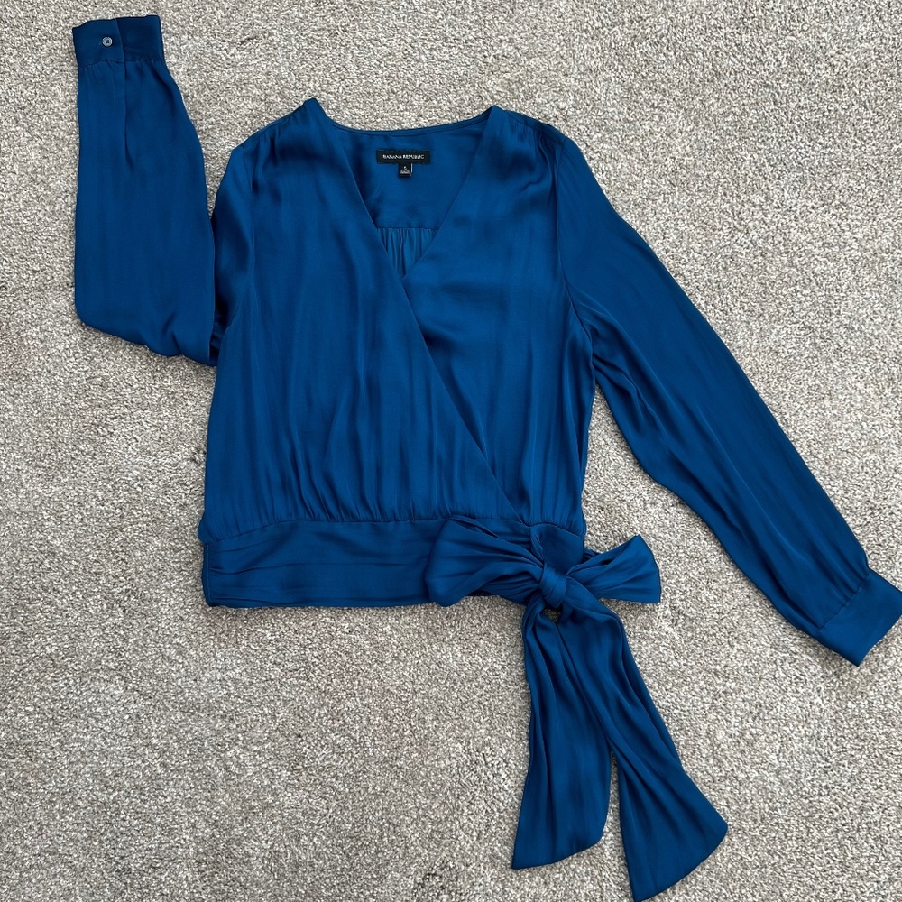 Banana Republic Long Sleeve Wrap Blouse